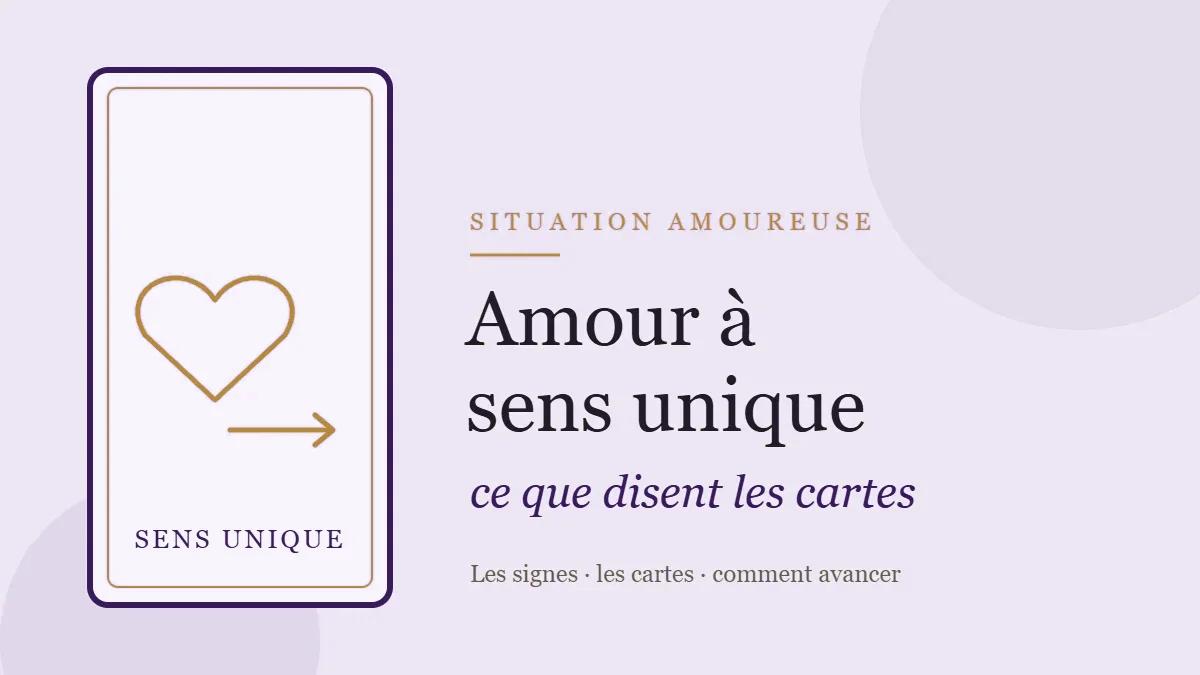 Illustration d'un cœur avec une flèche à sens unique, pour l'amour non réciproque au tarot