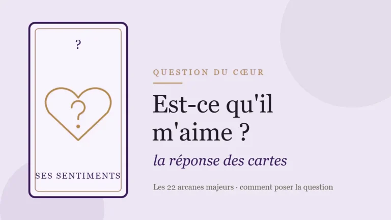 Illustration d'un cœur avec un point d'interrogation, pour la question est-ce qu'il m'aime au tarot