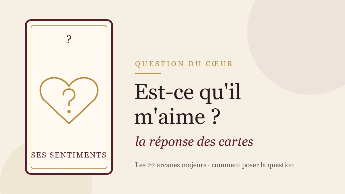 Illustration d'un cœur avec un point d'interrogation, pour la question est-ce qu'il m'aime au tarot