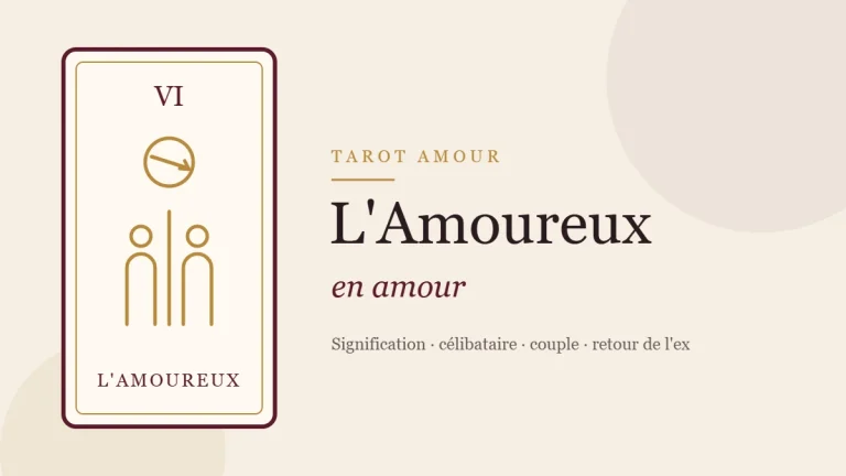 Illustration de la carte de l'Amoureux, arcane VI du tarot, en amour