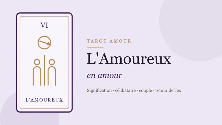 Illustration de la carte de l'Amoureux, arcane VI du tarot, en amour