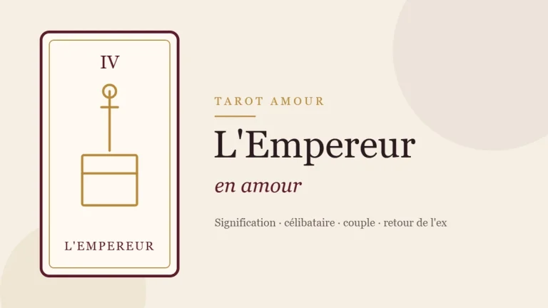 Illustration de la carte de l'Empereur, arcane IV du tarot, en amour
