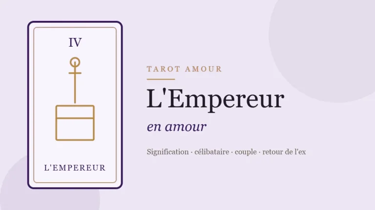 Illustration de la carte de l'Empereur, arcane IV du tarot, en amour