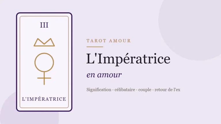 Illustration de la carte de l'Impératrice, arcane III du tarot, en amour