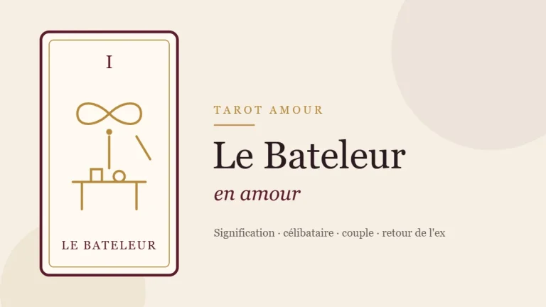 Illustration de la carte du Bateleur, arcane I du tarot, en amour