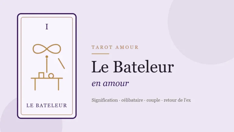 Illustration de la carte du Bateleur, arcane I du tarot, en amour