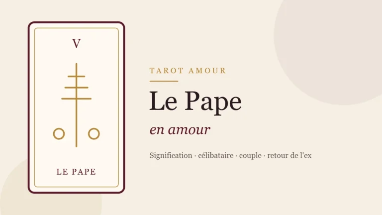 Illustration de la carte du Pape, arcane V du tarot, en amour