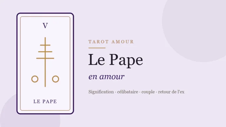 Illustration de la carte du Pape, arcane V du tarot, en amour