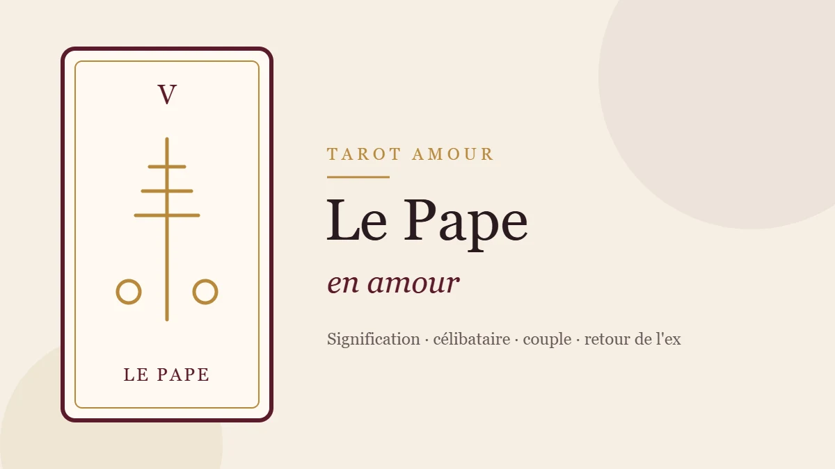Illustration de la carte du Pape, arcane V du tarot, en amour