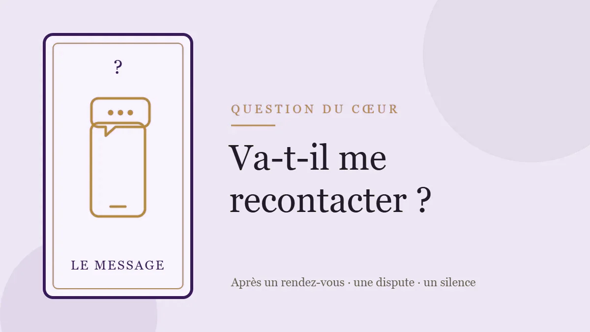 Illustration d'une bulle de message et d'un téléphone, pour la question va-t-il me recontacter au tarot